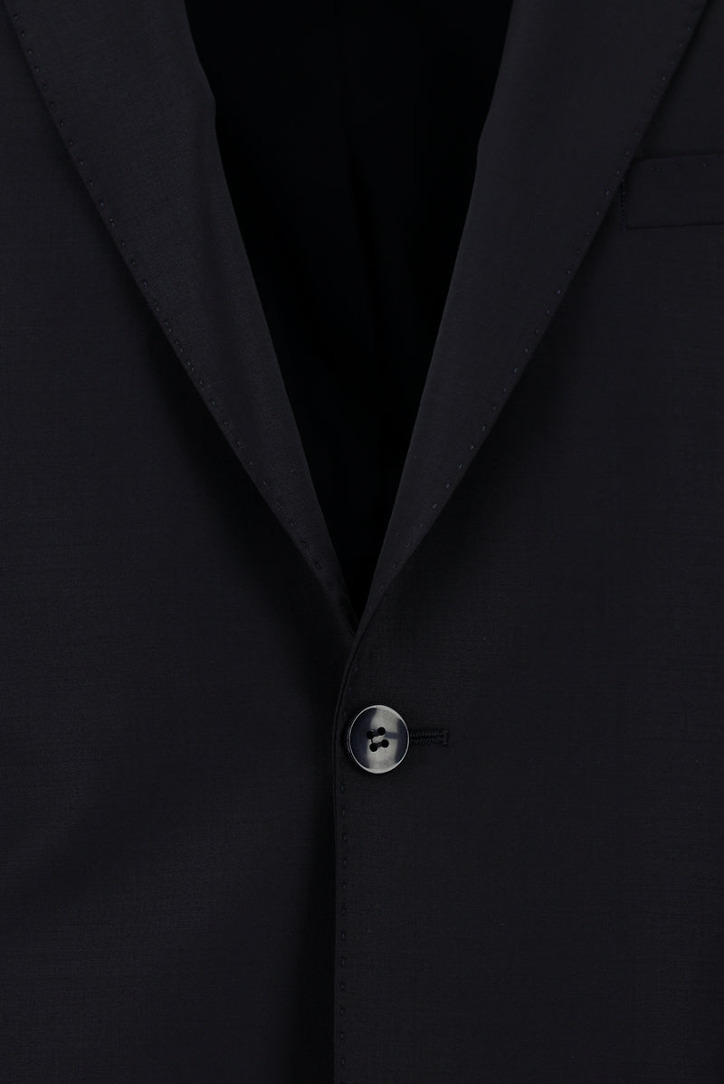 Siyah Lacivert Relaxed Fit Rahat Kesim Yünlü Klasik Takım Elbise