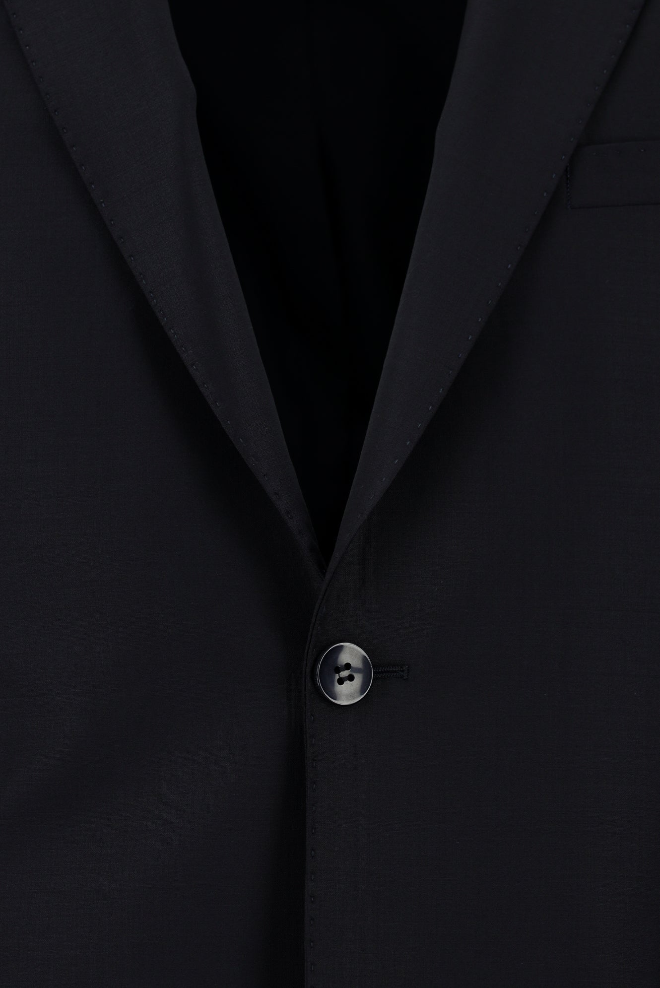 Siyah Lacivert Slim Fit Dar Kesim Yünlü Klasik Takım Elbise