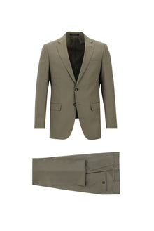 Koyu Vizon Regular Fit Yünlü Klasik Takım Elbise