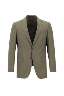 Koyu Vizon Regular Fit Yünlü Klasik Takım Elbise