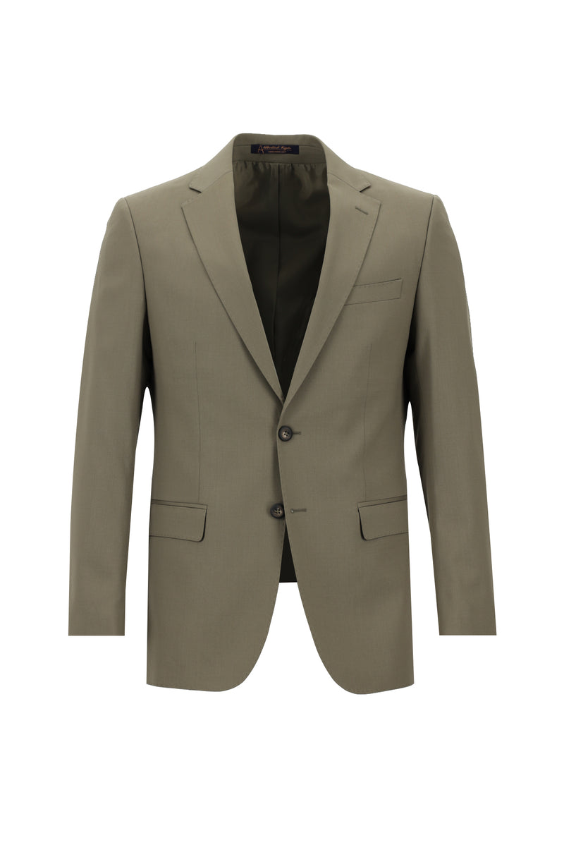 Koyu Vizon Regular Fit Yünlü Klasik Takım Elbise