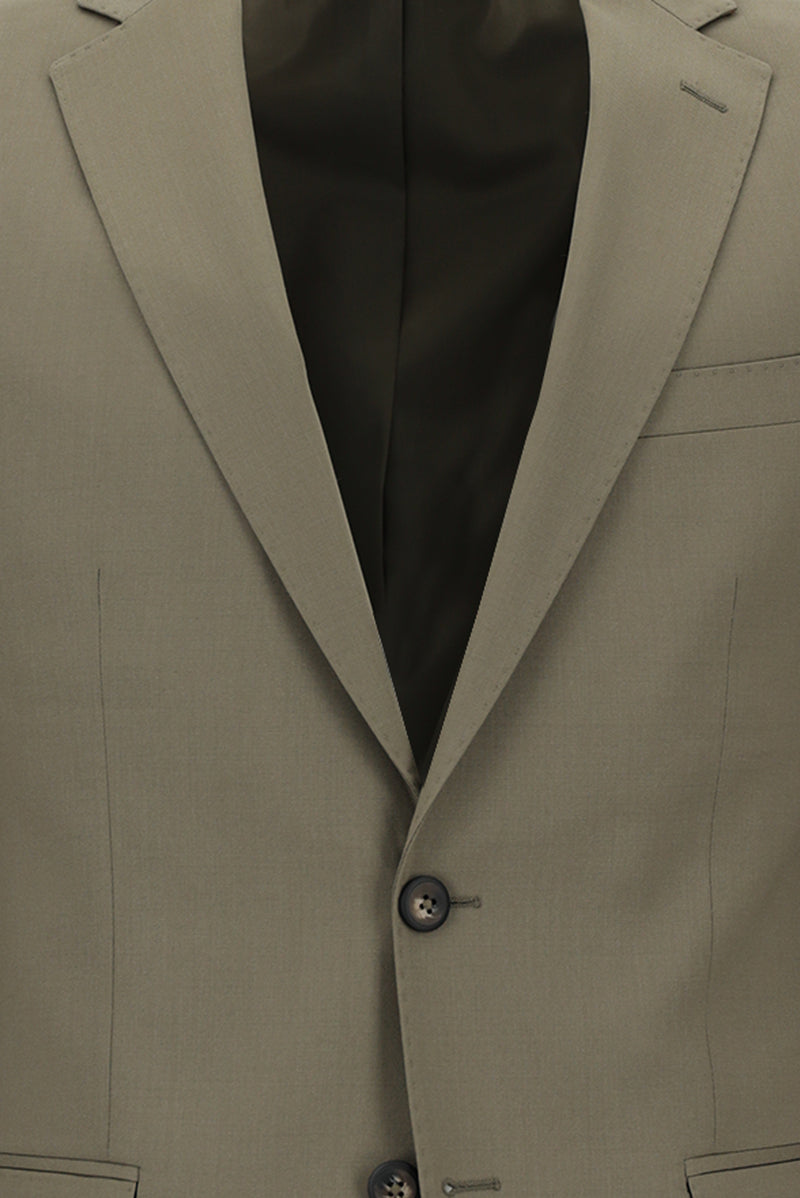 Koyu Vizon Slim Fit Dar Kesim Yünlü Klasik Takım Elbise