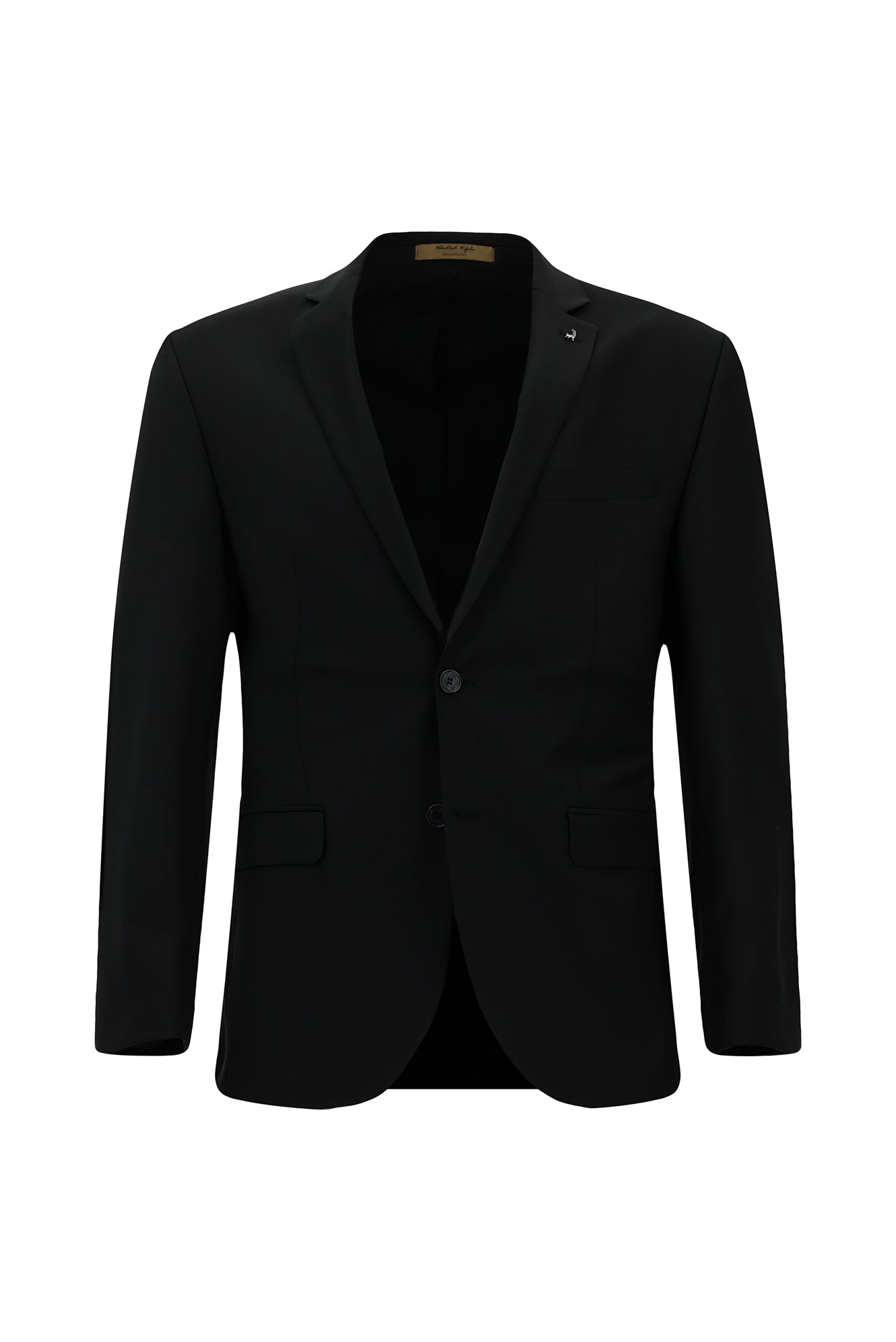 Siyah Super Slim Fit Ekstra Dar Kesim Yünlü Klasik Takım Elbise