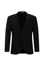 Siyah Super Slim Fit Ekstra Dar Kesim Yünlü Klasik Takım Elbise