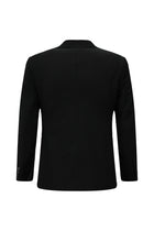 Siyah Super Slim Fit Ekstra Dar Kesim Yünlü Klasik Takım Elbise