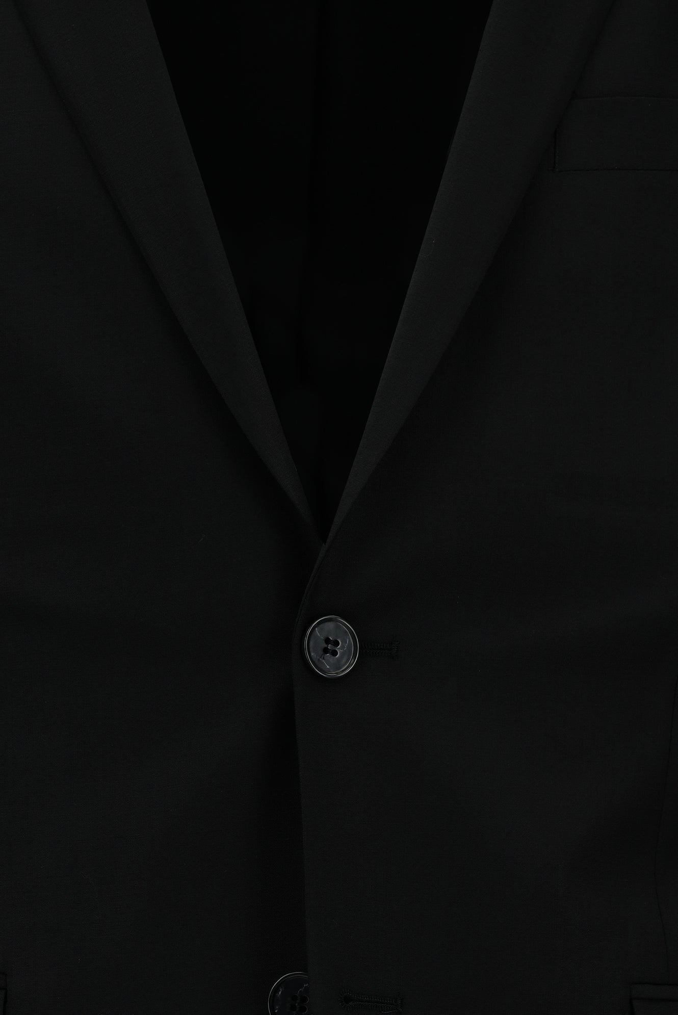 Siyah Slim Fit Dar Kesim Yünlü Klasik Takım Elbise