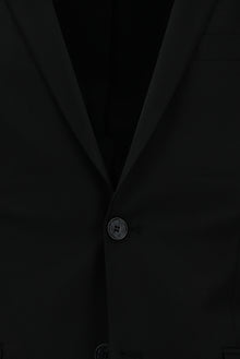 Siyah Slim Fit Dar Kesim Yünlü Klasik Takım Elbise