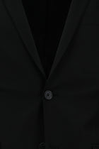 Siyah Super Slim Fit Ekstra Dar Kesim Yünlü Klasik Takım Elbise