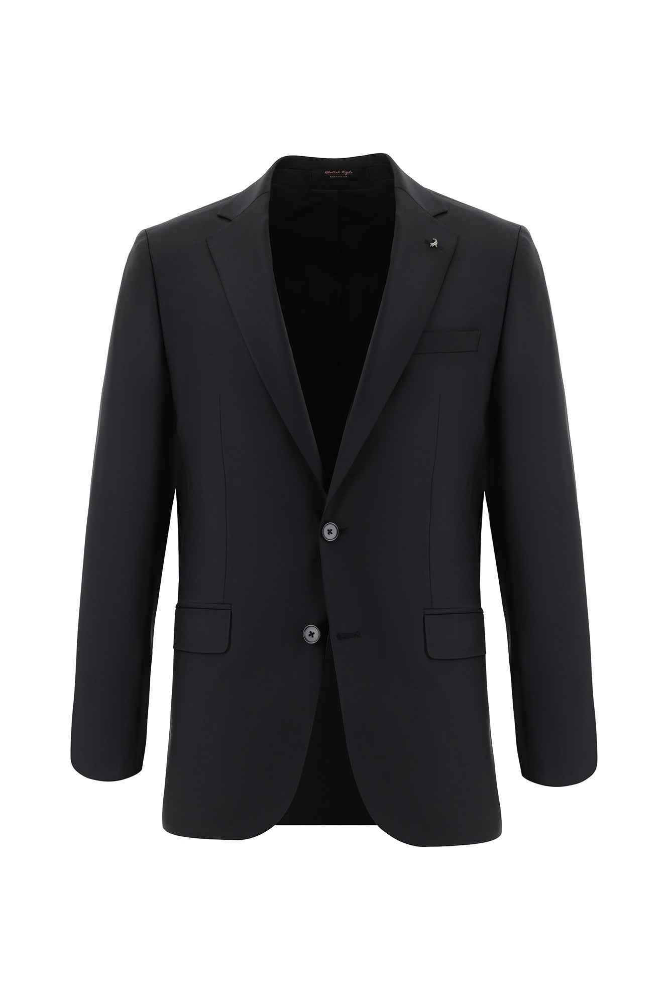 Siyah Slim Fit Dar Kesim Yünlü Klasik Takım Elbise