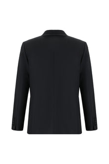 Siyah Slim Fit Dar Kesim Yünlü Klasik Takım Elbise