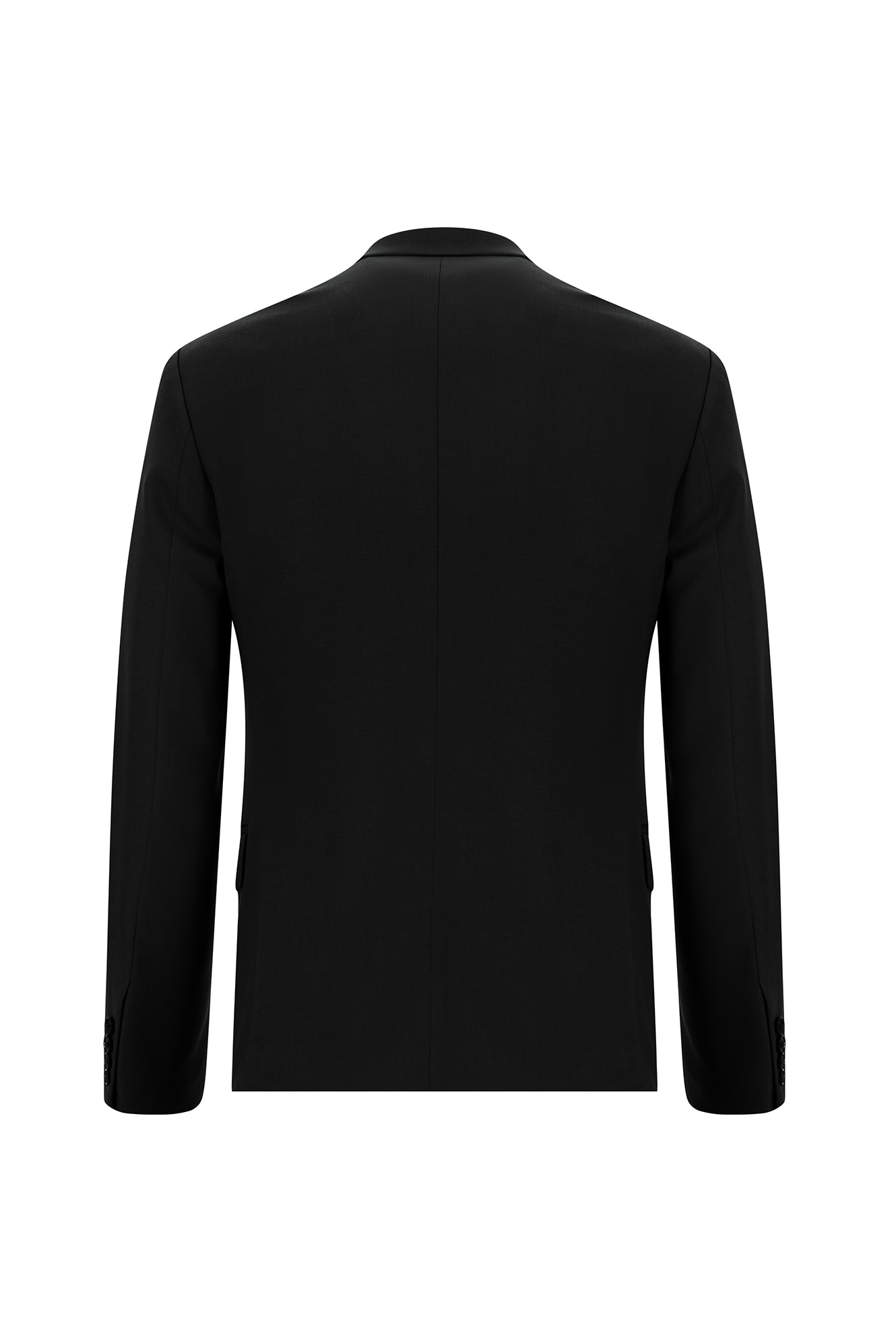 Siyah Super Slim Fit Ekstra Dar Kesim Yünlü Klasik Takım Elbise