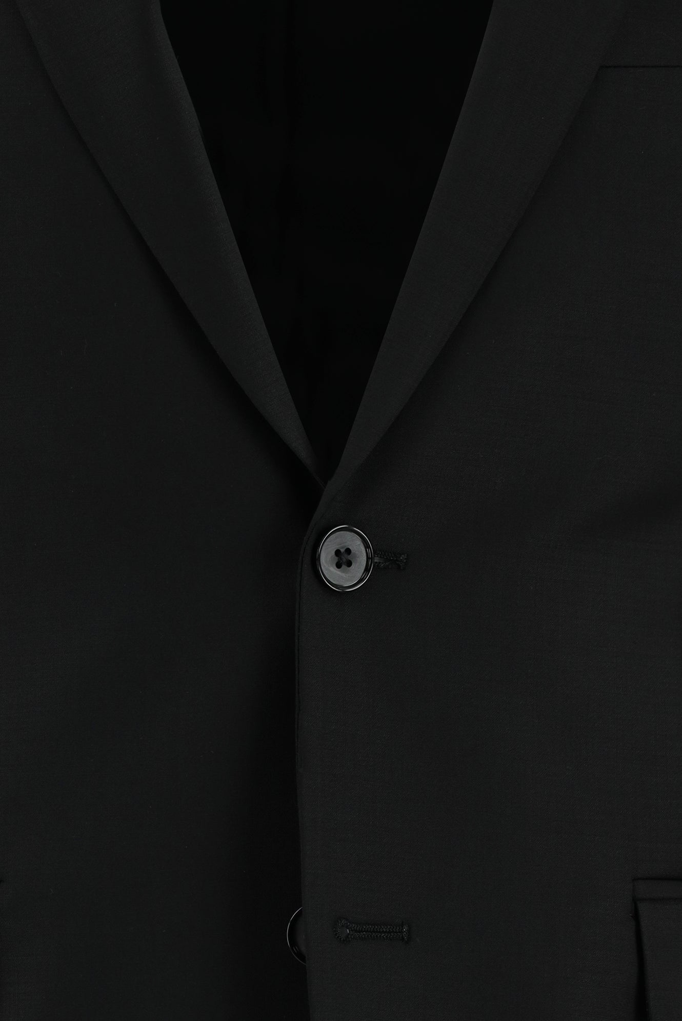 Siyah Super Slim Fit Ekstra Dar Kesim Yünlü Klasik Takım Elbise