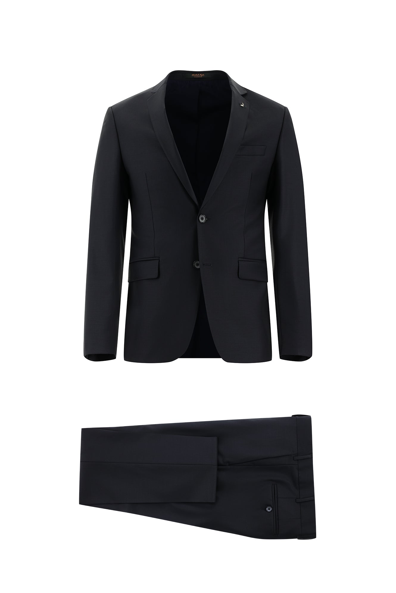 Siyah Lacivert Super Slim Fit Ekstra Dar Kesim Yünlü Klasik Takım Elbise