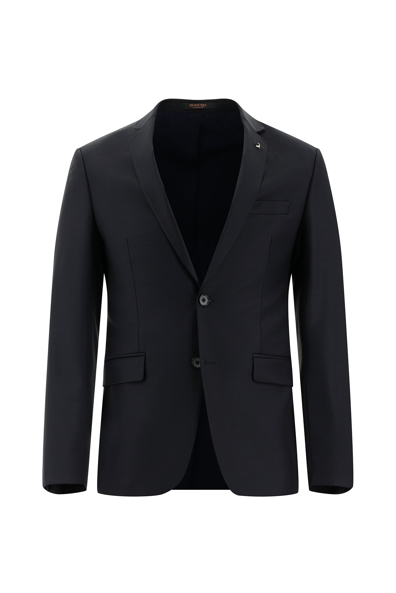 Siyah Lacivert Super Slim Fit Ekstra Dar Kesim Yünlü Klasik Takım Elbise