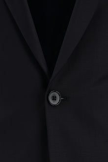 Siyah Lacivert Super Slim Fit Ekstra Dar Kesim Yünlü Klasik Takım Elbise