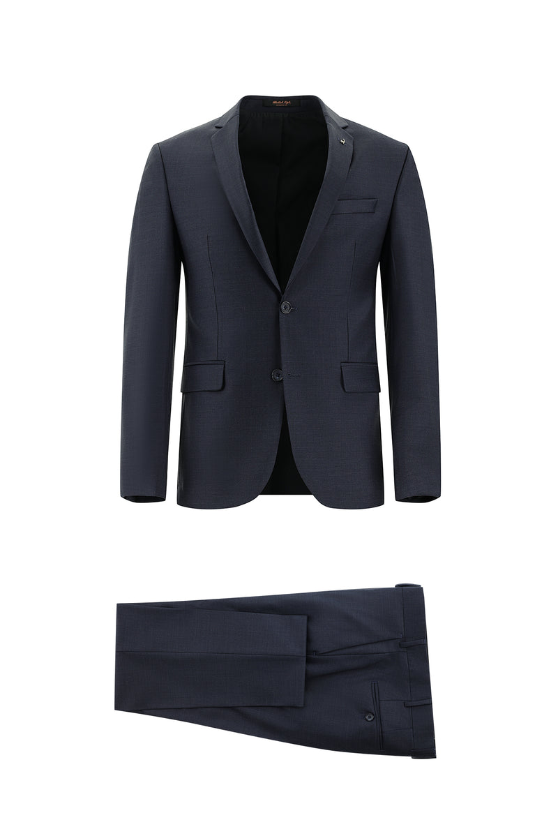 Açık Antrasit Super Slim Fit Ekstra Dar Kesim Yünlü Klasik Takım Elbise
