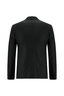 Koyu Antrasit Super Slim Fit Ekstra Dar Kesim Yünlü Klasik Takım Elbise