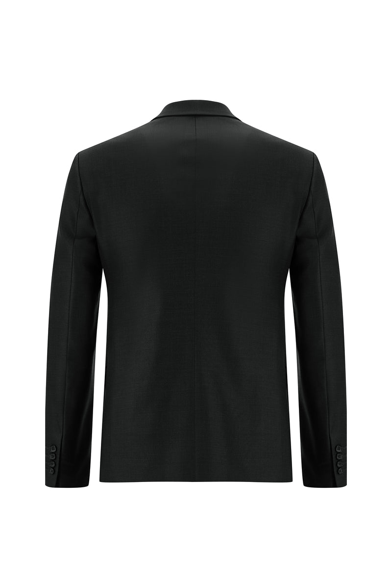 Koyu Antrasit Super Slim Fit Ekstra Dar Kesim Yünlü Klasik Takım Elbise