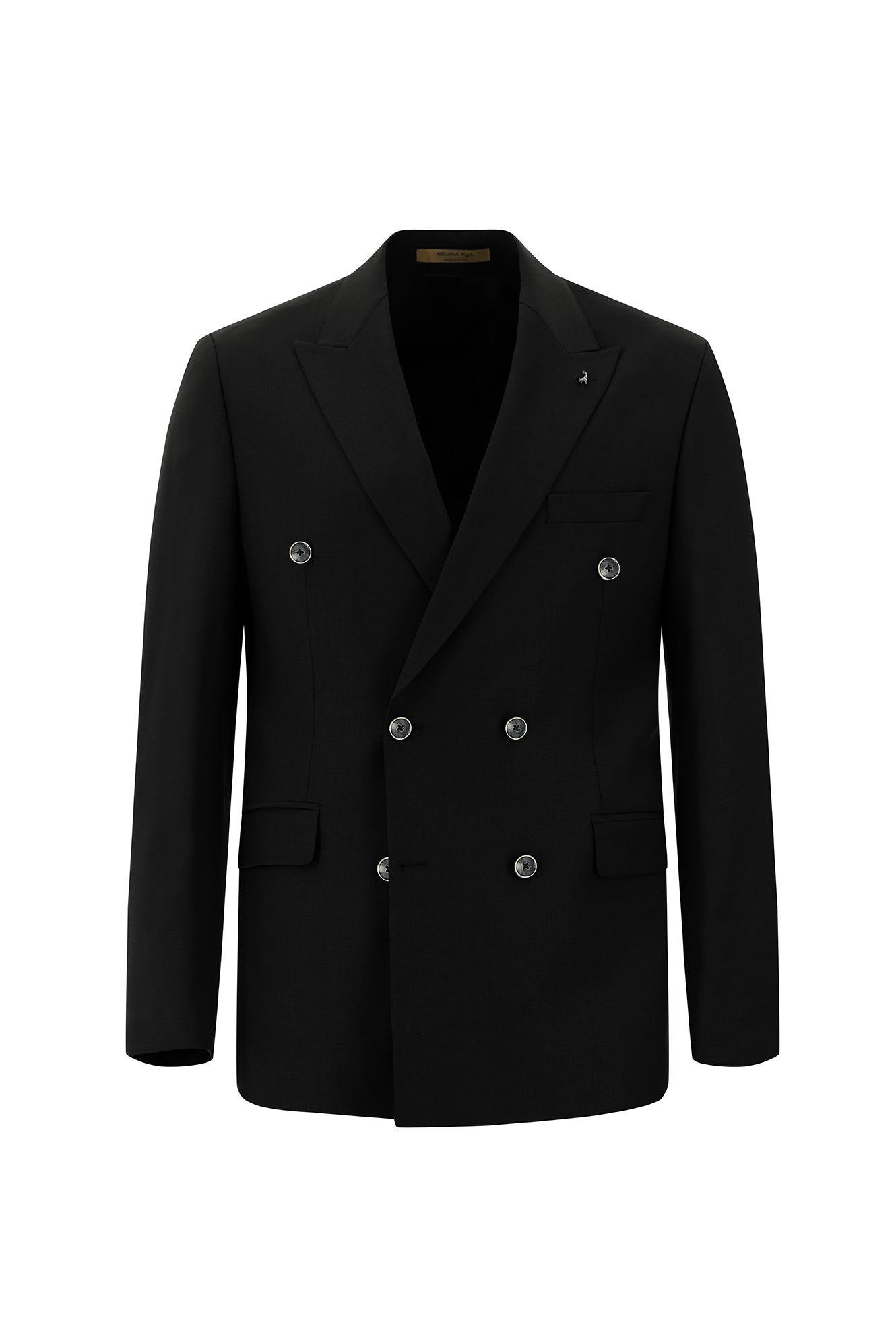 Siyah 7 Drop Slim Fit Dar Kesim Yünlü Kruvaze Tak?m Elbise-Abdullah Ki??l?