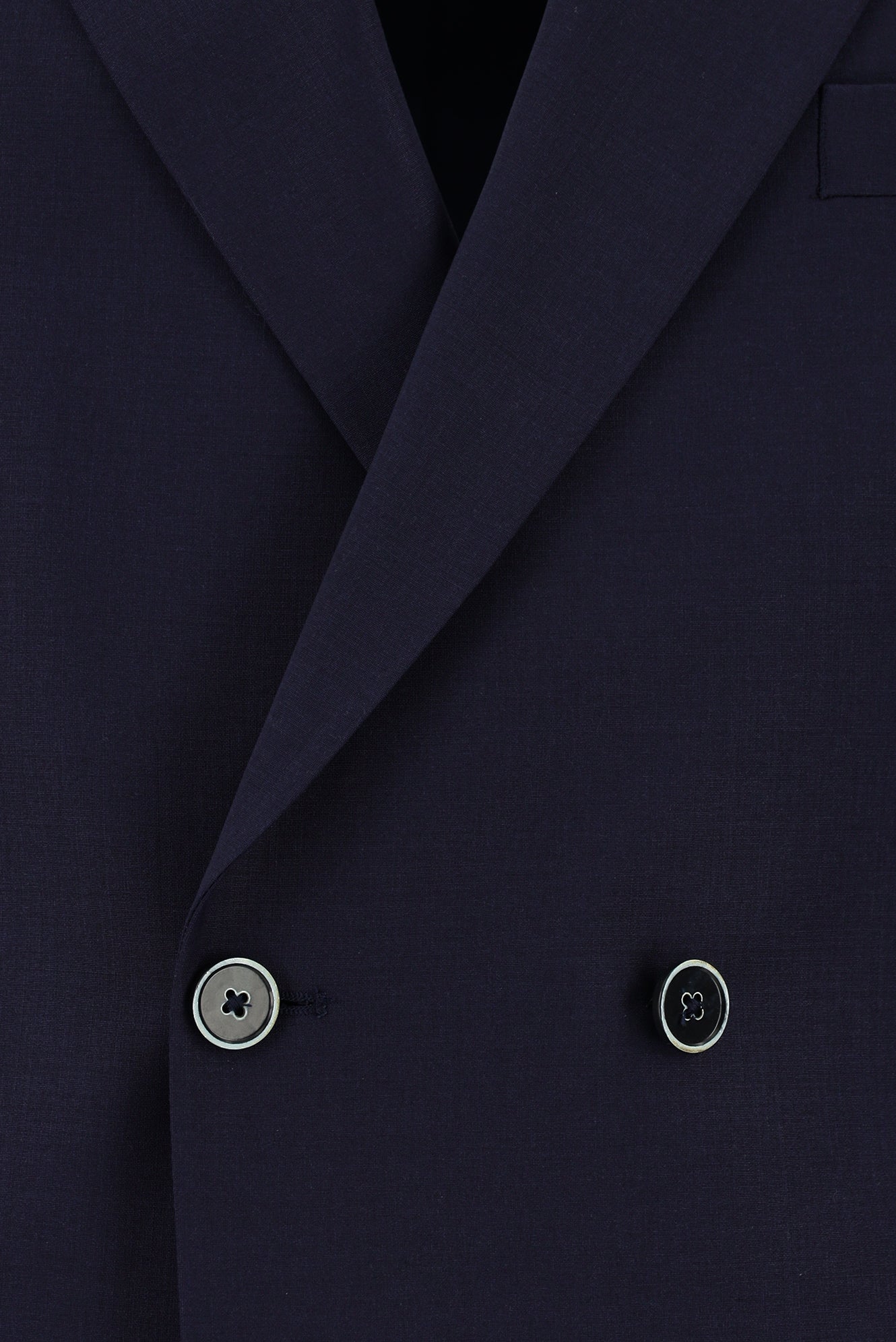 Orta Lacivert Slim Fit Dar Kesim Yünlü Kruvaze Takım Elbise