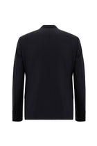 Siyah Lacivert 7 Drop Slim Fit Dar Kesim Yünlü Kruvaze Tak?m Elbise-Abdullah Ki??l?