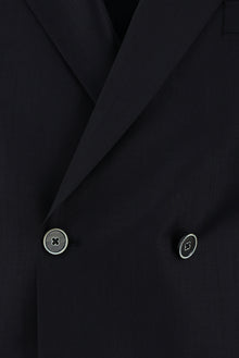 Siyah Lacivert 7 Drop Slim Fit Dar Kesim Yünlü Kruvaze Tak?m Elbise-Abdullah Ki??l?