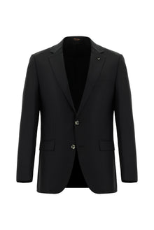 Siyah 6 Drop Regular Fit Standart Kesim Yünlü Tak?m Elbise-Abdullah Ki??l?