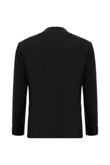 Siyah Relaxed Fit Rahat Kesim Yünlü Klasik Takım Elbise