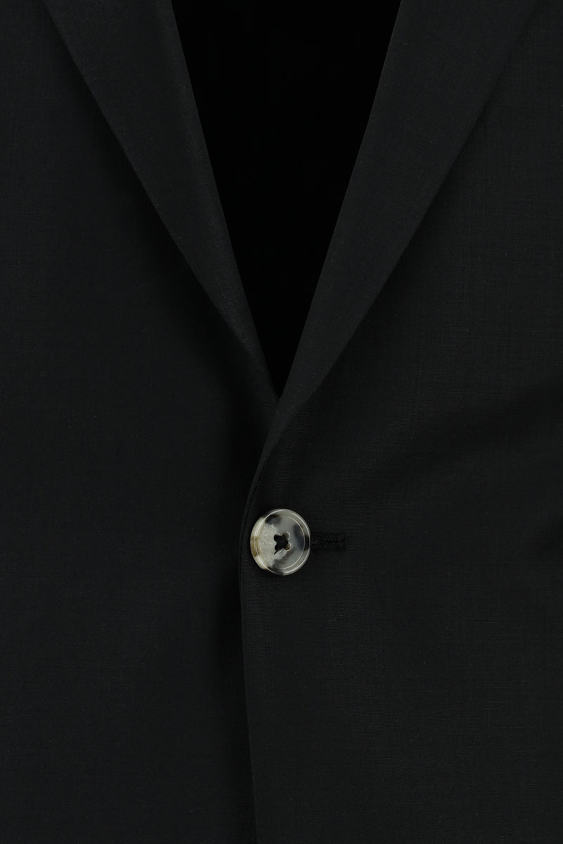 Siyah Relaxed Fit Rahat Kesim Yünlü Klasik Takım Elbise