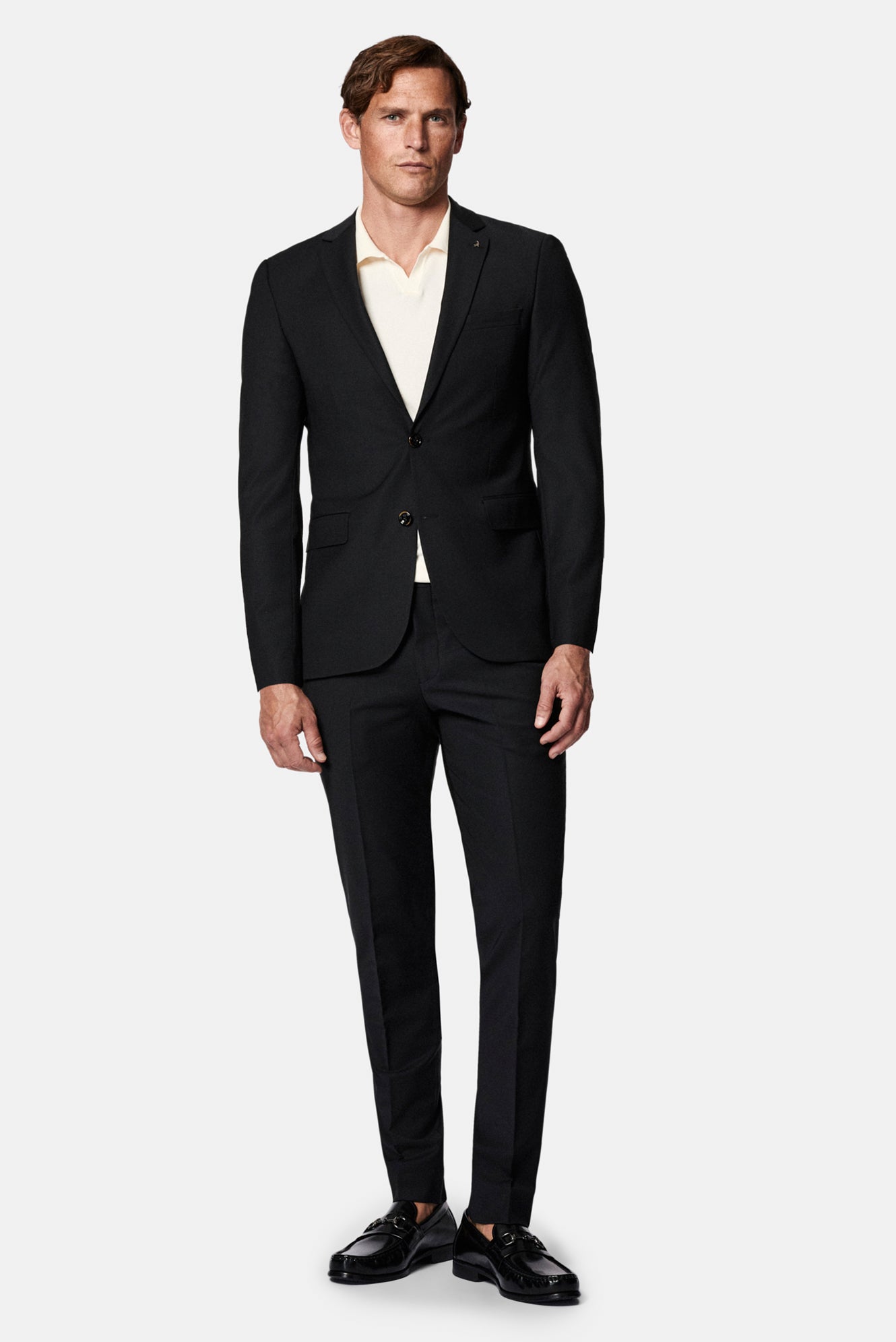 Siyah 6 Drop Regular Fit Standart Kesim Yünlü Takım Elbise