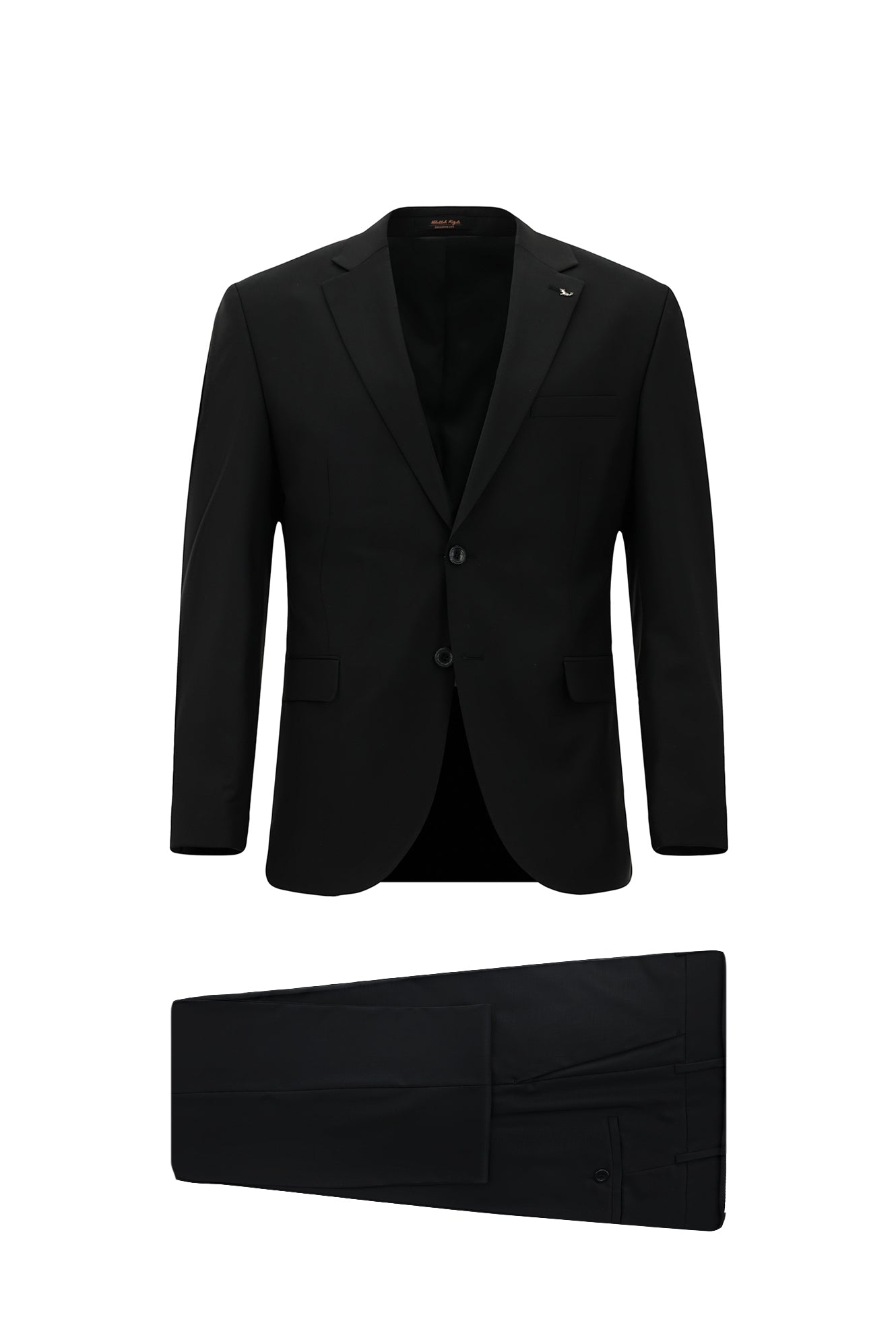 Siyah Super Slim Fit Ekstra Dar Kesim Yünlü Klasik Takım Elbise
