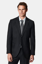 Siyah 7 Drop Slim Fit Dar Kesim Yünlü Tak?m Elbise-Abdullah Ki??l?