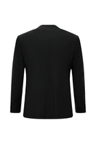 Siyah Super Slim Fit Ekstra Dar Kesim Yünlü Klasik Takım Elbise