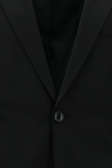 Siyah Slim Fit Dar Kesim Yünlü Klasik Takım Elbise