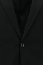 Siyah Super Slim Fit Ekstra Dar Kesim Yünlü Klasik Takım Elbise