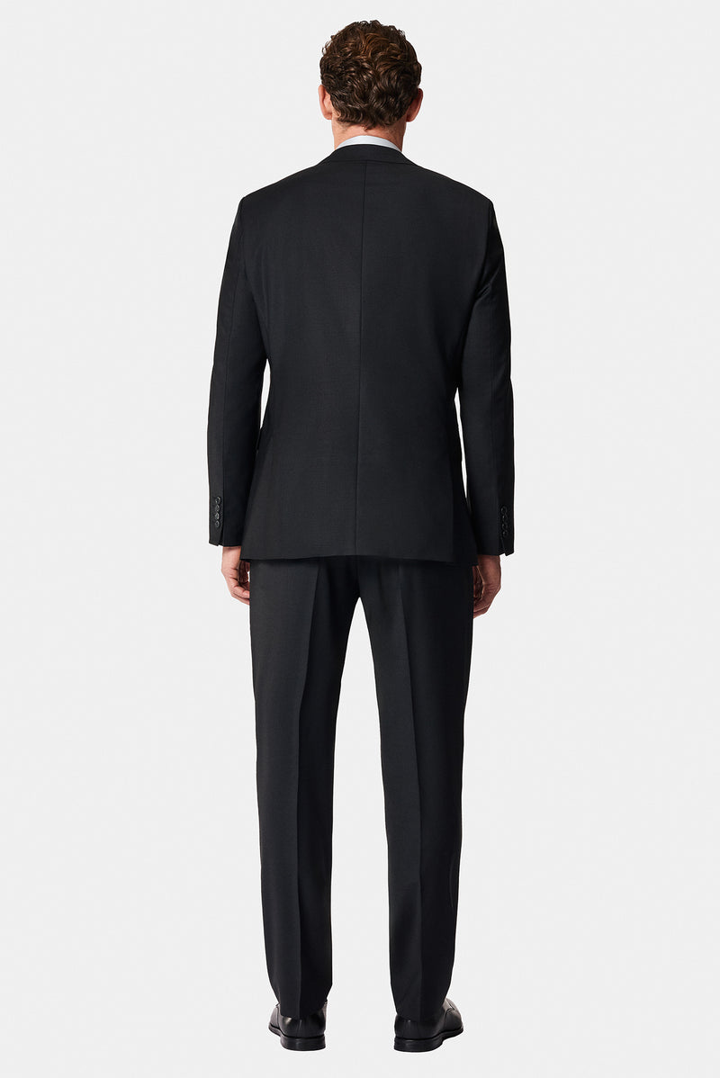 Siyah 7 Drop Slim Fit Dar Kesim Yünlü Takım Elbise