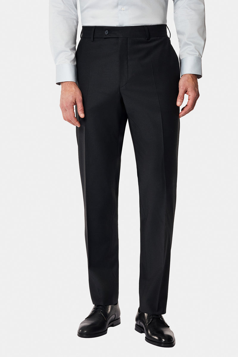 Siyah 7 Drop Slim Fit Dar Kesim Yünlü Takım Elbise