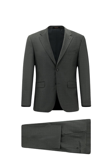 Orta Füme 4 Drop Relaxed Fit Rahat Kesim Yünlü Tak?m Elbise-Abdullah Ki??l?