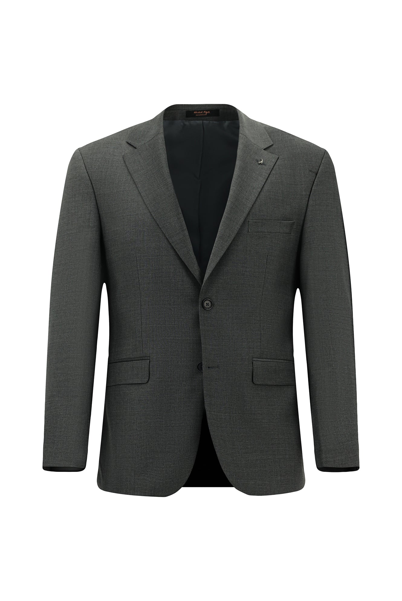 Orta Füme Relaxed Fit Rahat Kesim Yünlü Klasik Takım Elbise