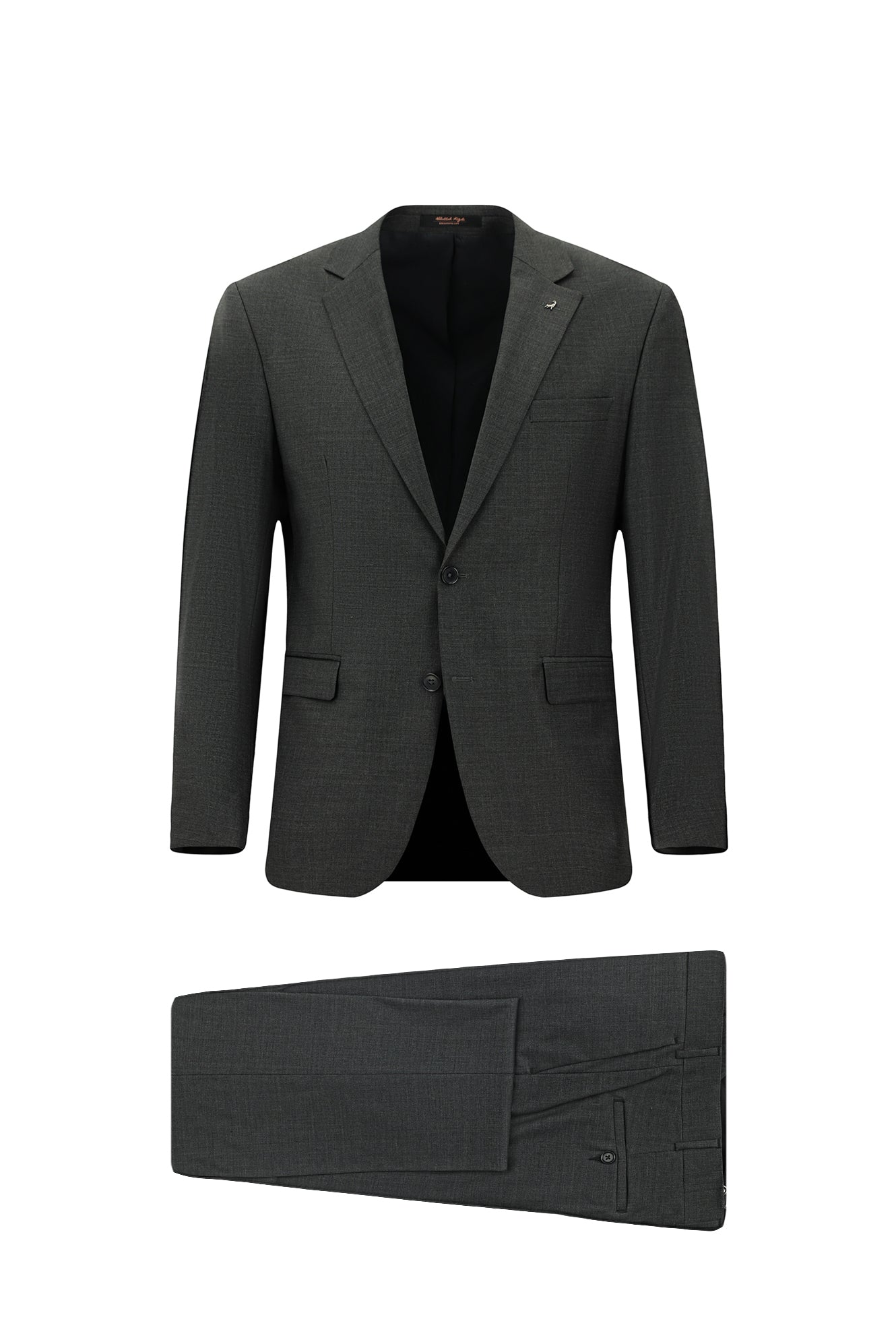 Koyu Füme Regular Fit Yünlü Klasik Takım Elbise