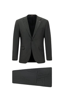 Koyu Füme Regular Fit Yünlü Klasik Takım Elbise