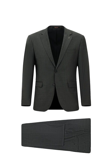 Koyu Füme Regular Fit Yünlü Klasik Takım Elbise