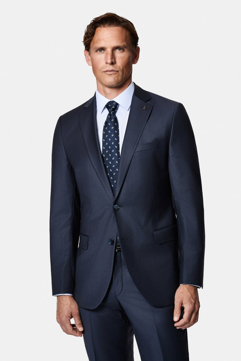 Koyu Lacivert 7 Drop Super Slim Fit Eksra Dar Kesim Yünlü Takım Elbise