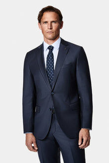 Koyu Lacivert 4 Drop Relaxed Fit Rahat Kesim Yünlü Takım Elbise