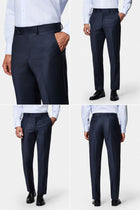 Koyu Lacivert 6 Drop Regular Fit Standart Kesim Yünlü Takım Elbise