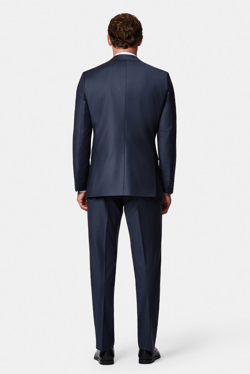 Koyu Lacivert 4 Drop Relaxed Fit Rahat Kesim Yünlü Takım Elbise