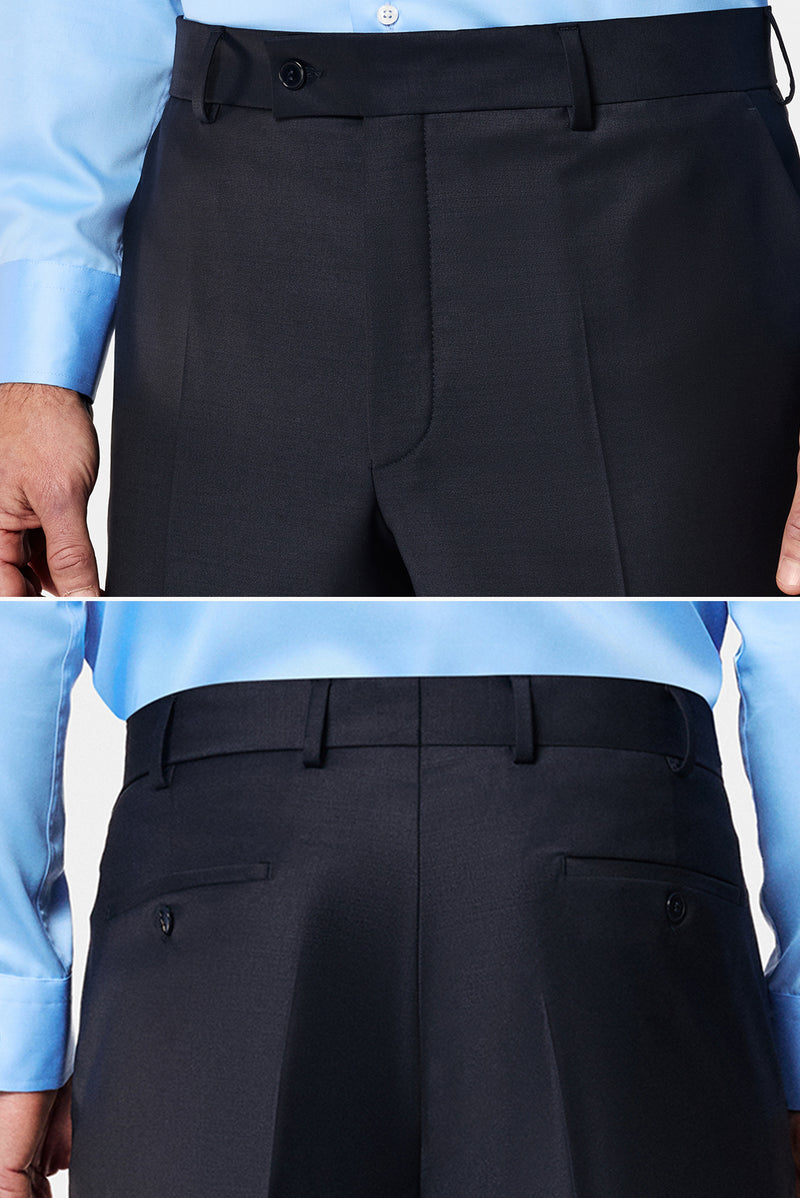 Siyah Lacivert 4 Drop Relaxed Fit Rahat Kesim Yünlü Tak?m Elbise-Abdullah Ki??l?