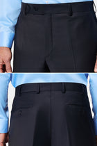 Siyah Lacivert 4 Drop Relaxed Fit Rahat Kesim Yünlü Tak?m Elbise-Abdullah Ki??l?