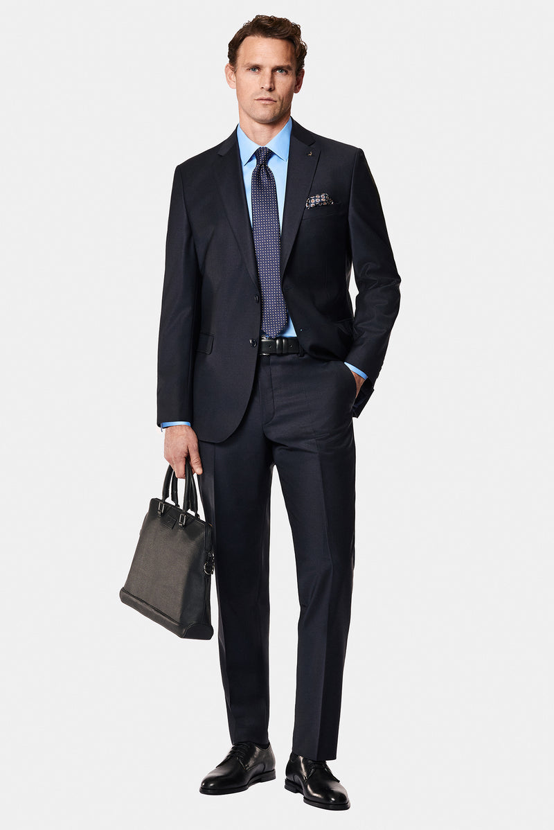 Siyah Lacivert 4 Drop Relaxed Fit Rahat Kesim Yünlü Tak?m Elbise-Abdullah Ki??l?