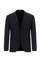 Siyah Lacivert Relaxed Fit Rahat Kesim Yünlü Klasik Takım Elbise